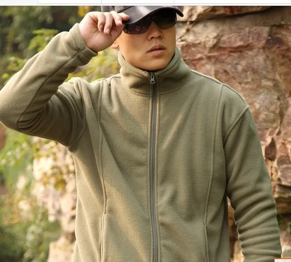fleece jacket Soft Shell liner shark skin black / army green |