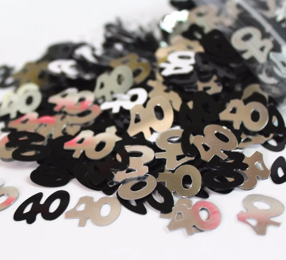 Синий Серебряный GLITZ 40th Конфетти День Рождения украшения для торжеств и