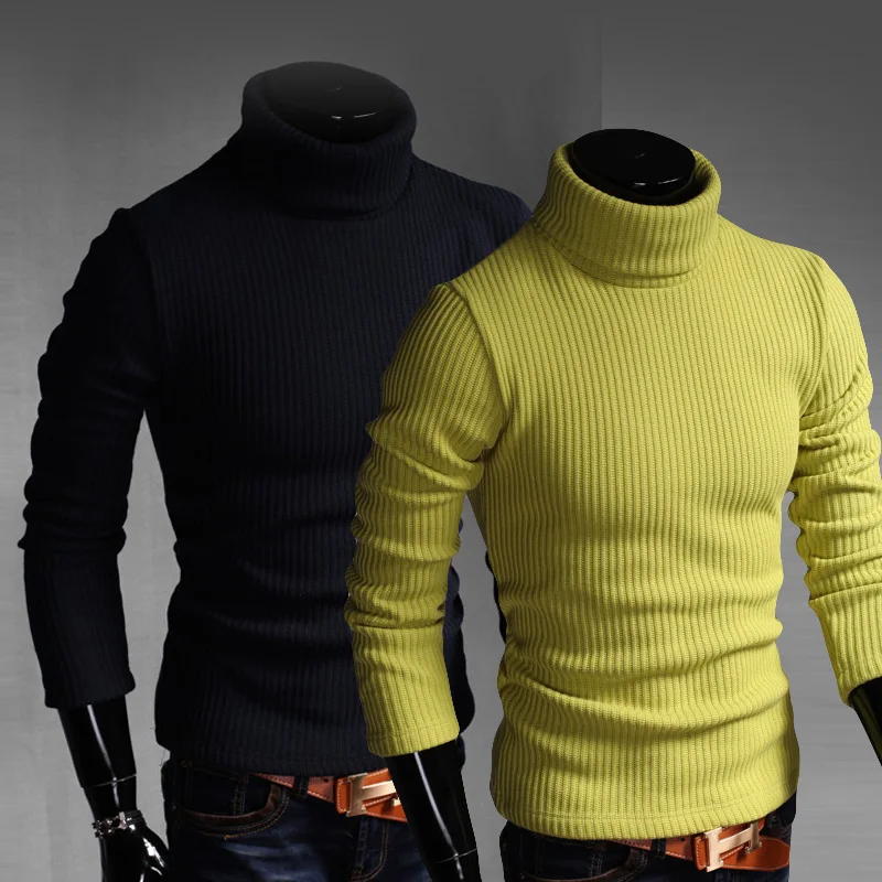 Мужская трикотажная водолазка базовая джемпер пуловер для осени и зимы MQ207 |