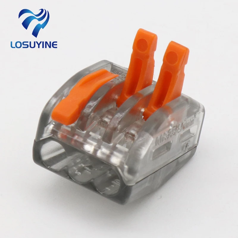 Wa go 10 шт Прозрачный Универсальный компактный Быстрый провод проводка 3 Pin мини