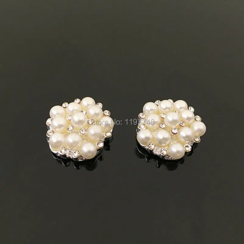 Newest Mini Order 22mm 16mm 10 Pieces Flatback Pearls Cluster Button Crystal Embellishment Without Holes | Украшения и аксессуары
