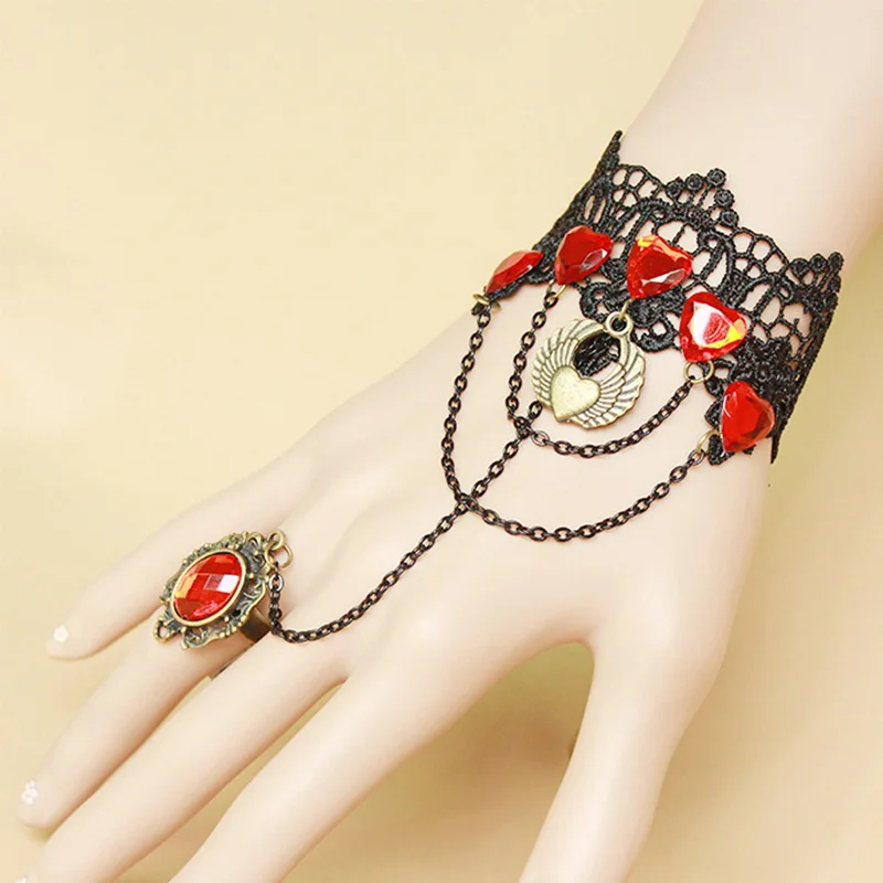 Винтажные красные стразы с крыльями ангела браслеты для дам полые на запястье