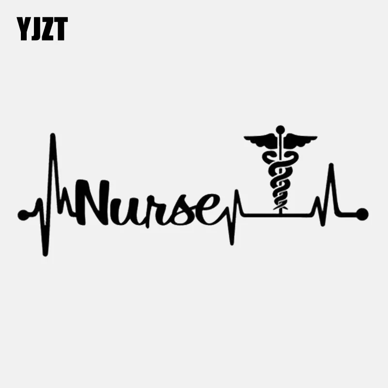 YJZT 15 7 см * 5 9 сестра сердцебиение спасение Caduceus виниловые черные/серебряные