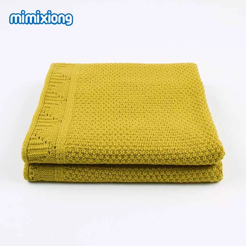 Newborn Swaddle 5 Детское одеяло, однотонное серое вязаное пеленка для новорожденных, пеленка для новорожденных, одеяло s 100*80 см, Infantil, для мальчиков и девочек, белье для коляски, покрывало, одеяла - Цвет: Newborn Swaddle 5
