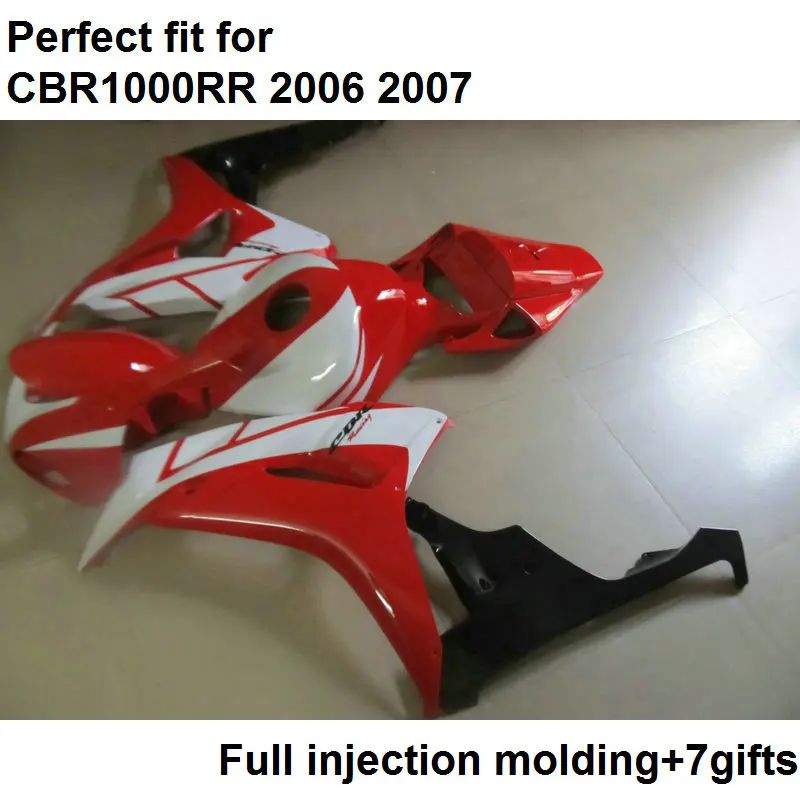 Высококачественные обтекатели из АБС пластика для Honda CBR1000RR 06 07 красные белые