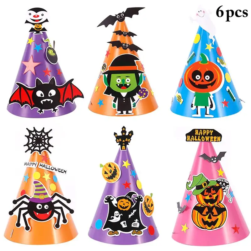 

6 шт. шляпы для вечеринки Хэллоуин шляпа DIY Милая шапка на Хэллоуин костюм шляпа Хэллоуин Вечеринка шляпа украшение для детей для взрослых