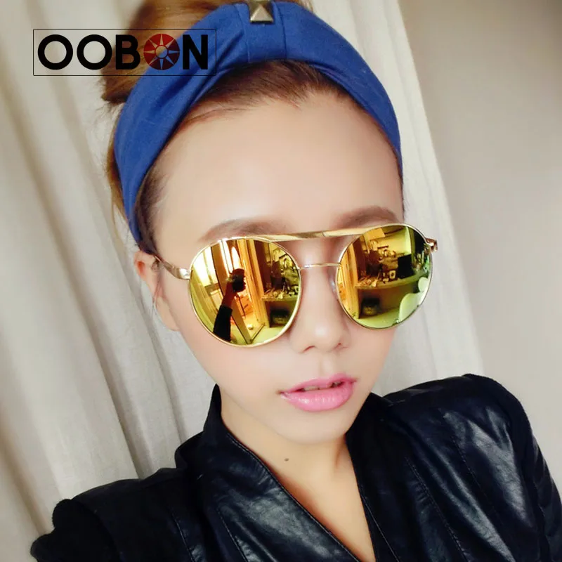 Мода Новый Авиатор Pilot Солнцезащитные Очки Классический Сплав Frame UV женщины