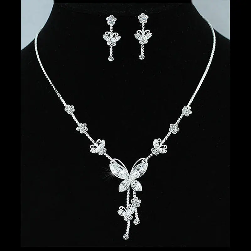 Комплект ювелирных изделий для свадебной вечеринки высокое качество ожерелье и
