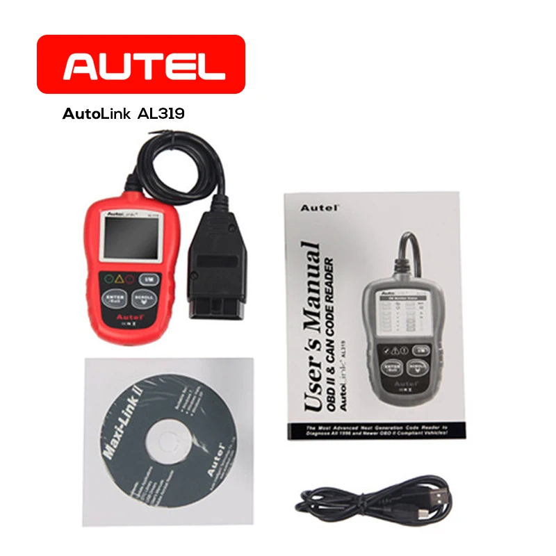 Autel AutoLink AL319 диагностический инструмент DIY OBDII Автомобильный сканер кода