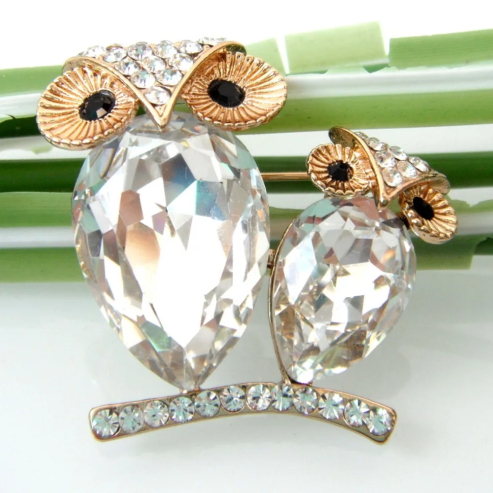 Navachi мамы сына дочери ГЛЯДЯ СОВА прозрачный кристалл кубического циркония