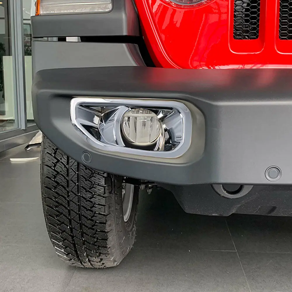 Принадлежности для барбекю@ FUKA, 2 шт., автомобильные аксессуары для Jeep Wrangler JL, хромированный АБС-пластик, автомобильный передний противотуманный светильник, крышка лампы, Внешняя защита