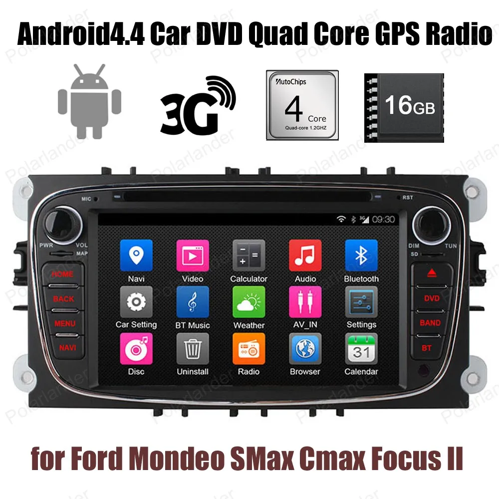 Автомагнитола для Ford Mondeo SMax Cmax Focus II 2 din 16 Гб ПЗУ 1024*600 GPS радио Wi Fi 3G BT Android 4 стерео|gps