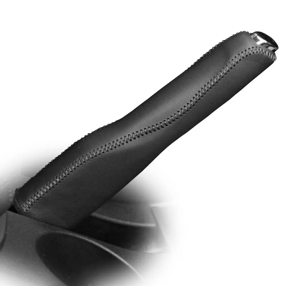 HandbrakeCover Black PONSNY рулевое/Шестерни/стояночного тормоза чехлы из натуральной кожи чехол для Citroen C4 C-QUATRE 2012- авто ручной работы крышка - Название цвета: HandbrakeCover Black