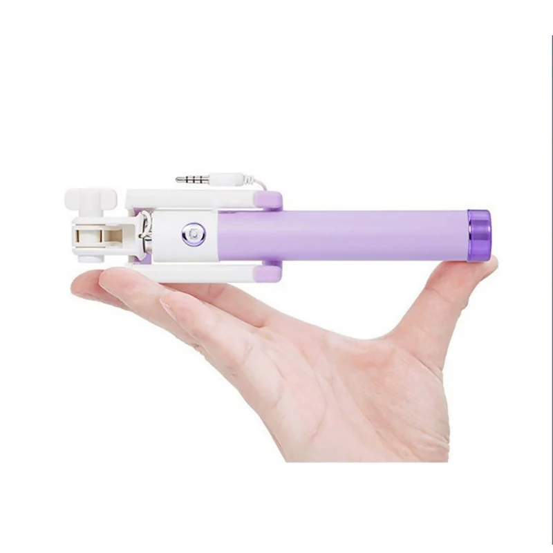 Портативный Провод Мини селфи палка Длинная с кнопкой для iPhone 6 5 - Цена: 364.67