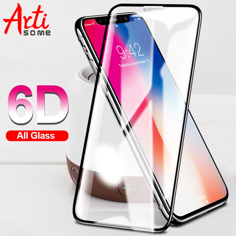 Artisome 6D изогнутое закаленное стекло для iPhone X 10 8 Стекло 6 6s 7 Plus защитное