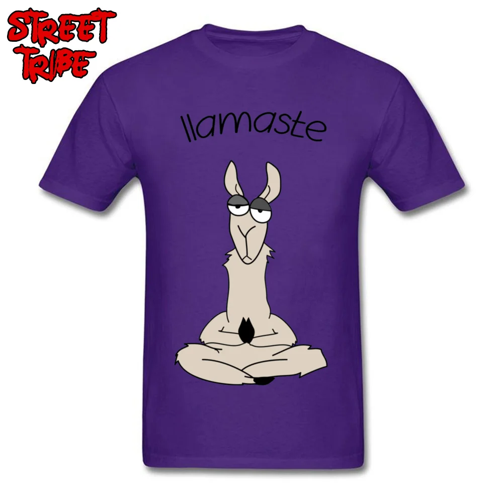 Llamaste Llama футболка Веселая Мужская футболка женская футболка с рисунком Намасте на заказ из хлопка высокого качества белые топы интересные футболки - Цвет: Purple