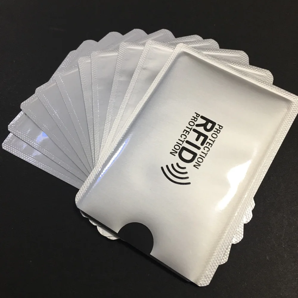 500 шт. против сканирования RFID Блокировка рукава случае кредитной карты для обеспечения идентичность ATM дебетовой бесконтактных ID протектор держателя печатных