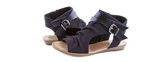 style 1 black Летние сандалии для женщин; Sandalias; обувь на плоской подошве; Вьетнамки; повседневная обувь на танкетке со складками; модная летняя обувь с пряжкой на ремешке - Цвет: style 1 black