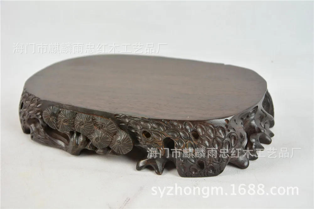 

[Rain] Zhong Redwood pine stone base can Trench hand-carved ebony monolith Root