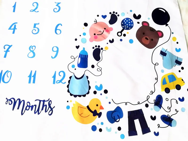 Европа и Америка Новорожденный ребенок веха календарь одеяло месяц фон ткань