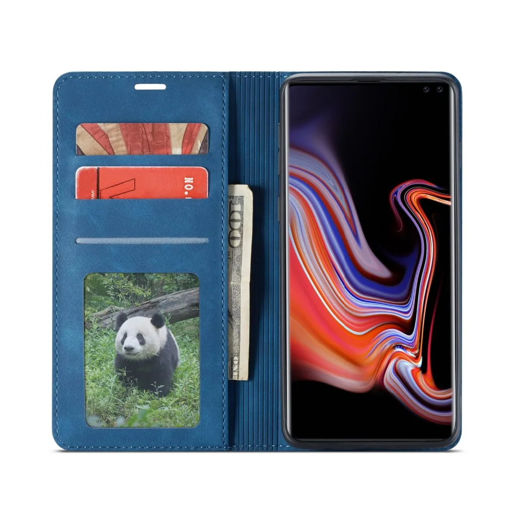 Чехол-книжка на магнитной застежке с кошелек для карт чехол для Samsung Galaxy S8 S9 S10 плюс S10e Note 9 принципиально A7 A8 чехол Роскошный кожаный чехол с подставкой Coque