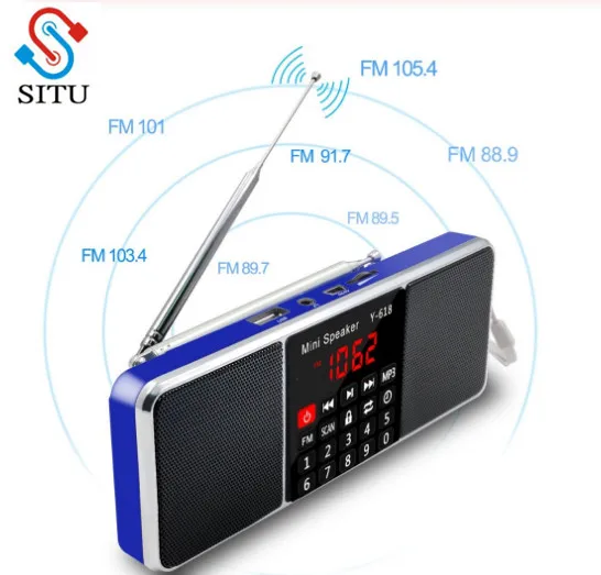 Портативный мини fm радиоприемник situ динамик MP3 плеер поддержка tf карты USB