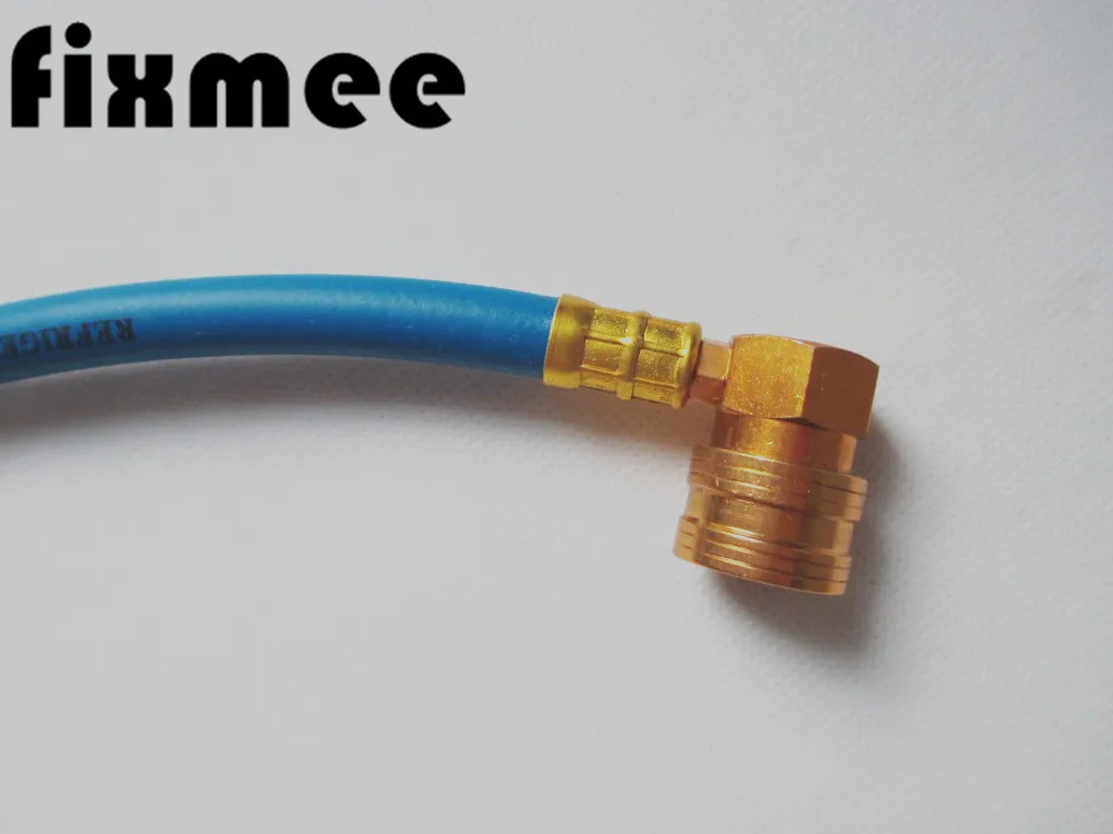 

Fixmee R134A Refrigerant Recharge Hose with Charging Pipe Hose Measuring Gauge PSI KPA