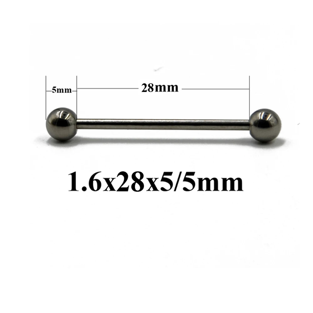BOG-1PC G23-Titanium, Промышленные Штанги, прямой пирсинг-штанга для языка, штанга для пирсинга, пирсинг, ювелирные изделия 14 г 16 г