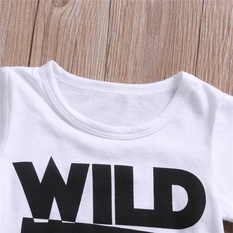 2017 New Summer Cute Toddler Kid Baby Boys Wild Child Short Sleeve White T-shirt Long Harem Pants Outfits Clothes Set | Детская одежда