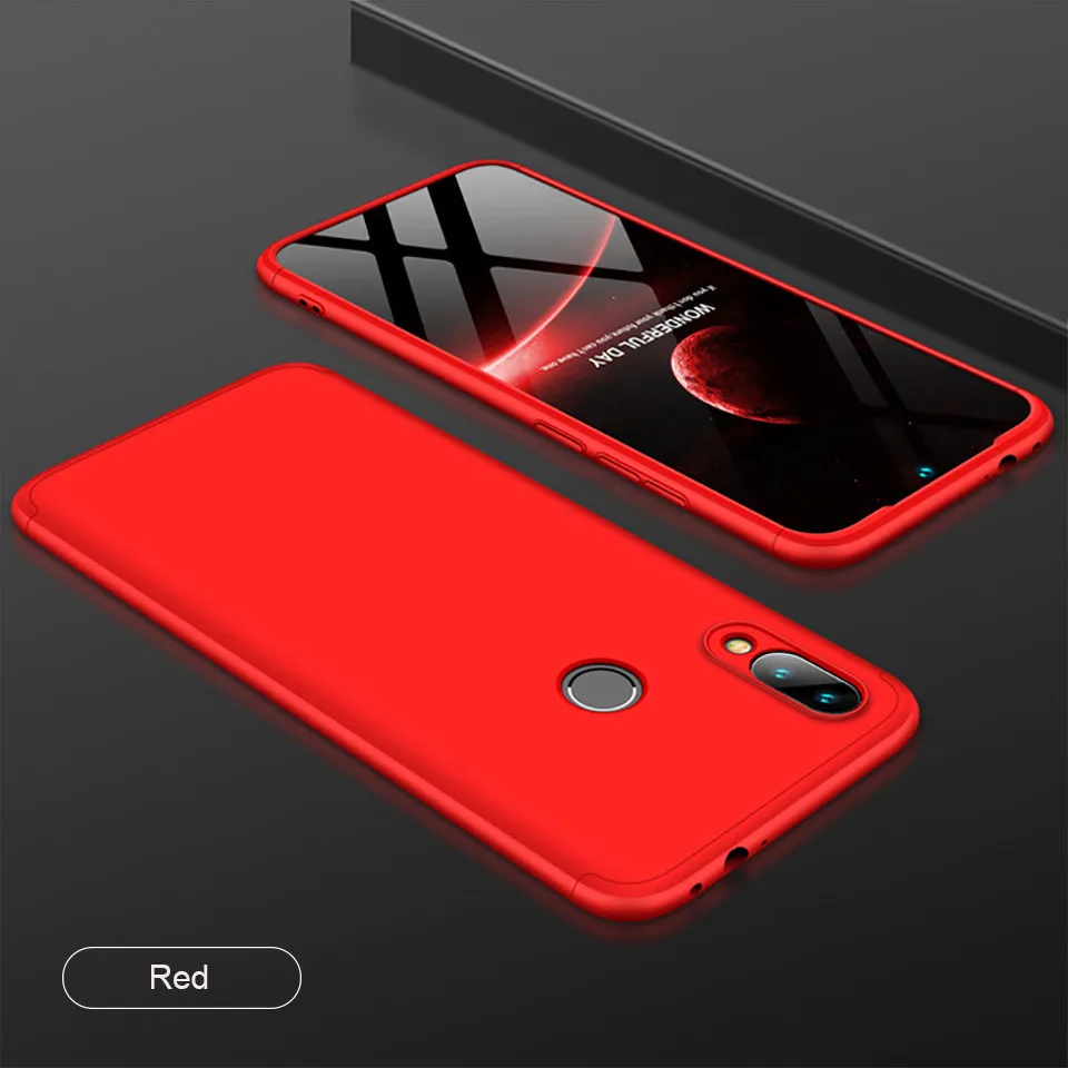 360 чехол на для Xiaomi Redmi 7A для Сяоми ксиоми Редми 7a противоударный 3 в 1 Роскошные, жесткие, ПК полный защитный чехол на для Xiaomi Redmi Note 7 Redmi 7 Чехол из закаленного стекла