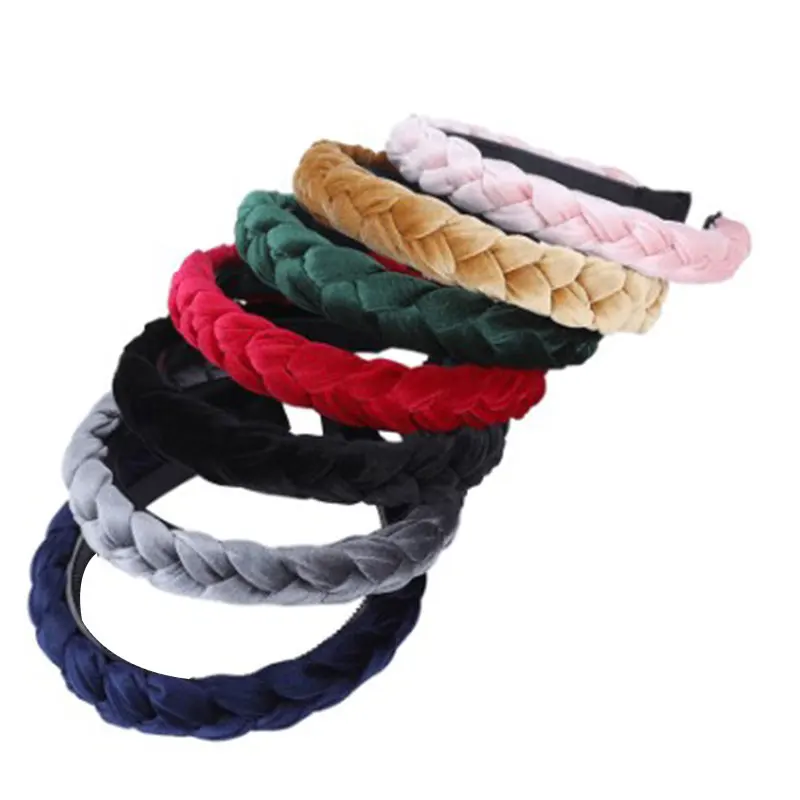 3 см в ширину Женские Простые плетеные дизайнерские резинки для волос Ретро