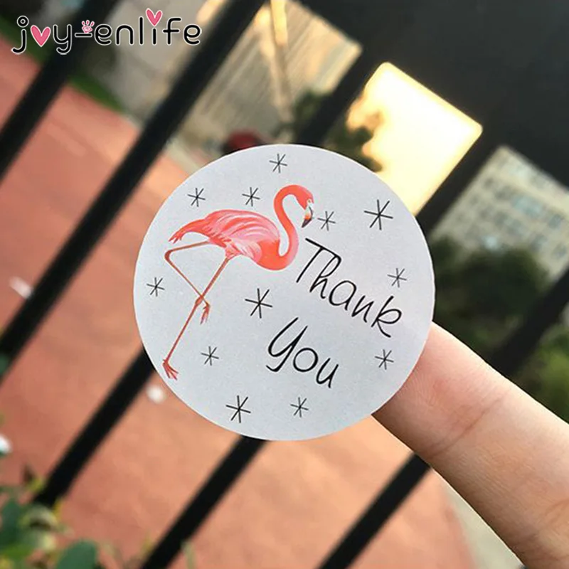 120 шт. фламинго круглая наклейка сделай сам бумажная упаковка украшение