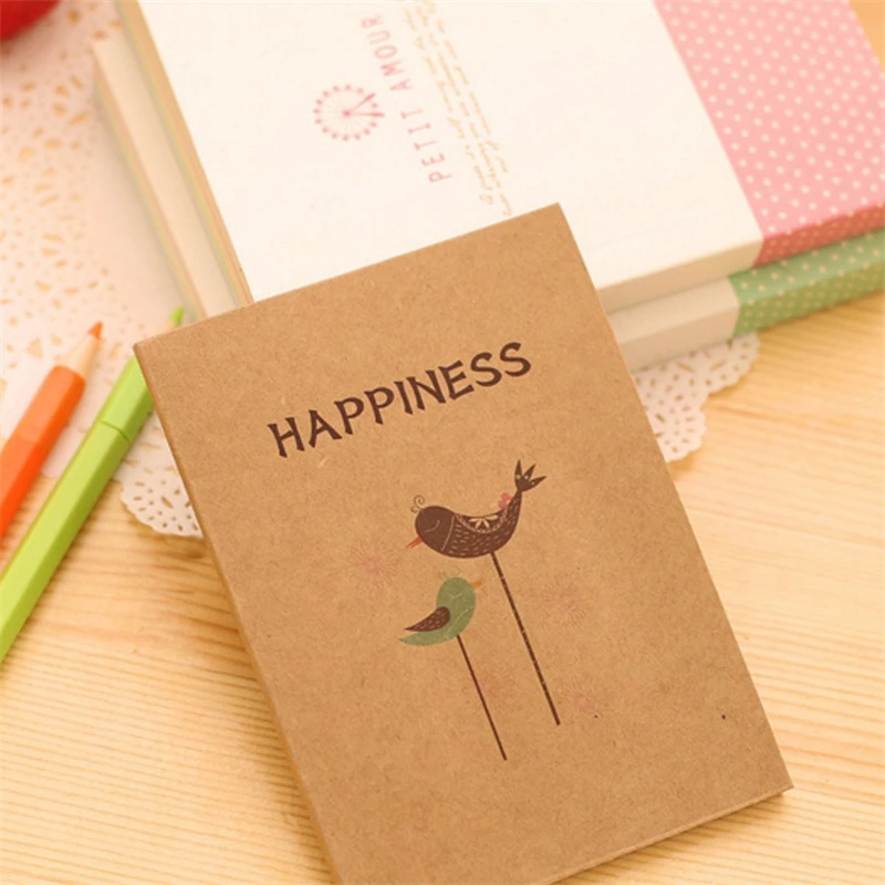 1 шт. древесная птичка винтажная записная книжка блокнот пустая страница мини