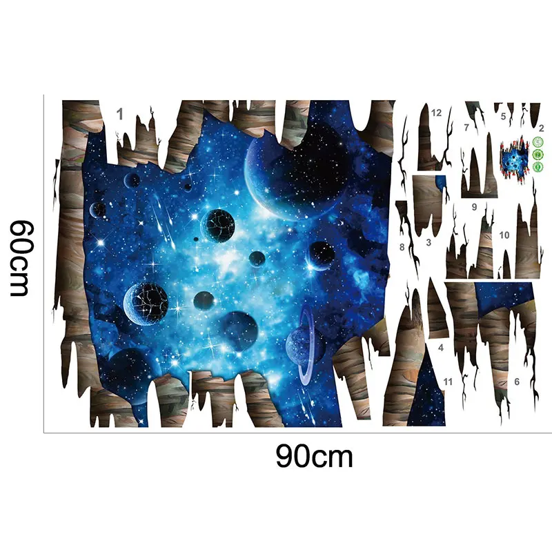 Новые 3d наклейки на пол с космическим космосом и галактикой детские настенные