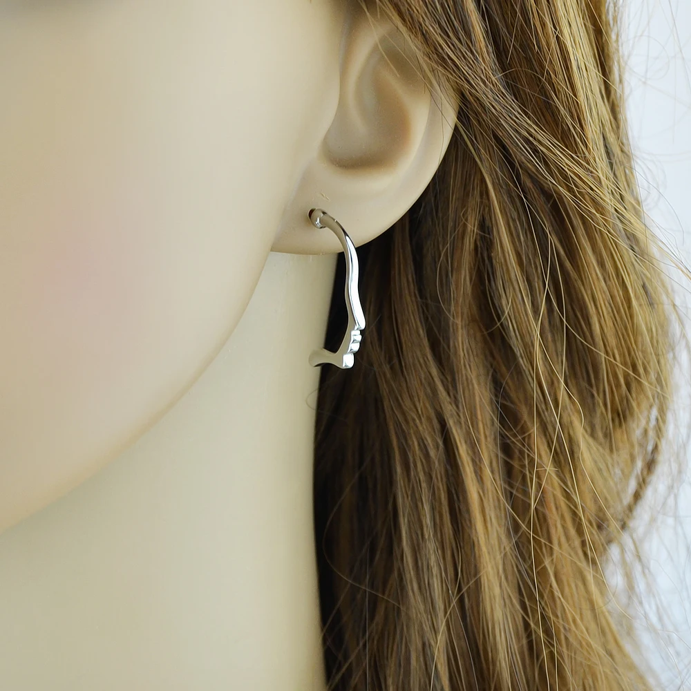 Hiphop/Rock Style Minimalist Earrings Black Silver Gold-Color Face Shape Stud For Women |