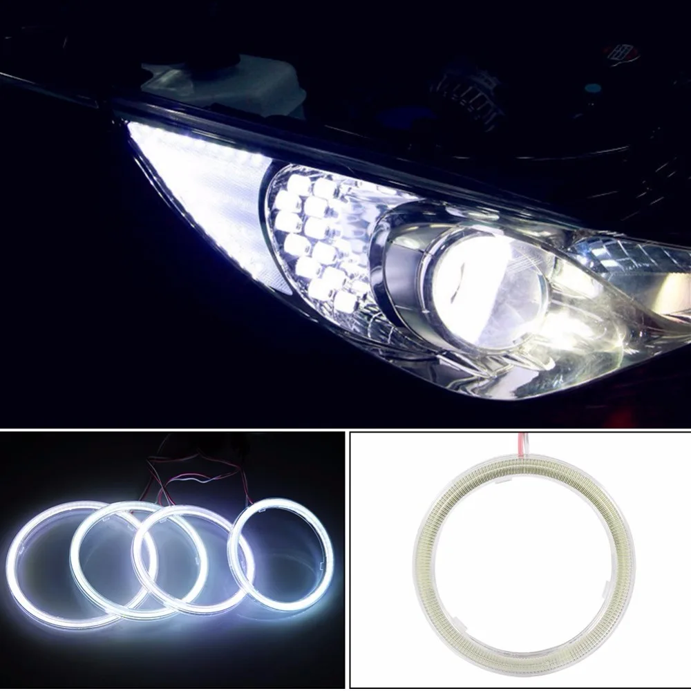 2 шт 12 В Авто Halo кольца Angel Eye COB чипы фары 60 мм 70 мм 80 мм 90 мм 120 мм автомобили angel eyes мотоцикл автомобиль DRL