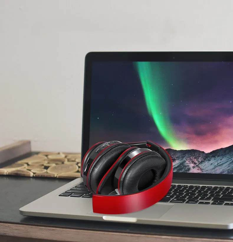 Светящиеся стерео шлем Аудио Bluetooth наушники Беспроводная большая гарнитура спортивные наушники микрофон светодиодный светильник TF FM для ПК телефона