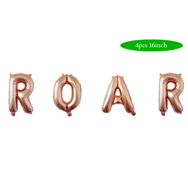 4pcs 16inch Шары из латекса цвета металлик гигантский динозавр Фольга шар Радуга номер Globos 1-й День рождения девушка с воздушными Шарами День рождения украшения - Цвет: 4pcs 16inch