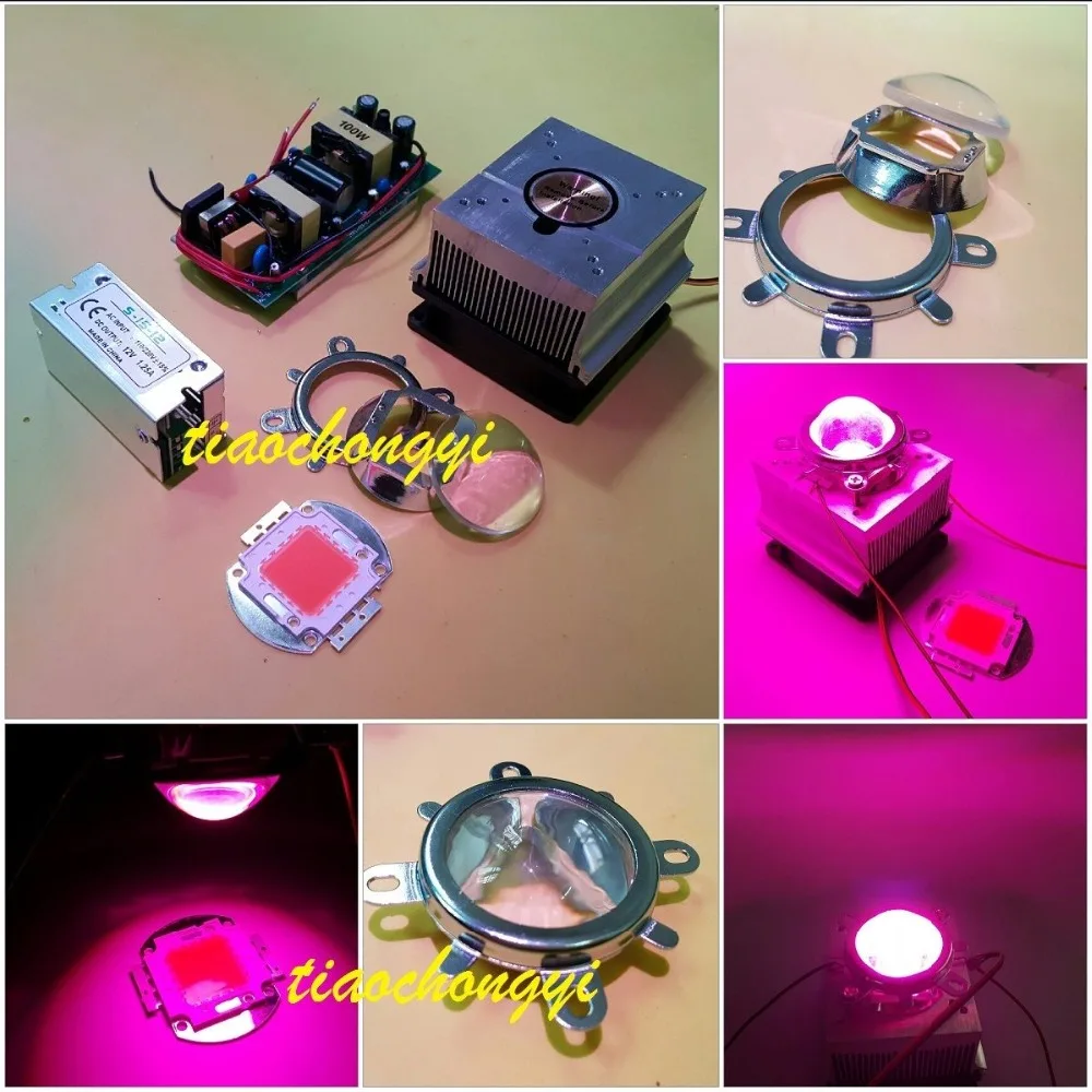 100 Вт DIY led grow light 380-840nm kit чип + Драйвер вентилятор радиатора объектив 60 градусов |