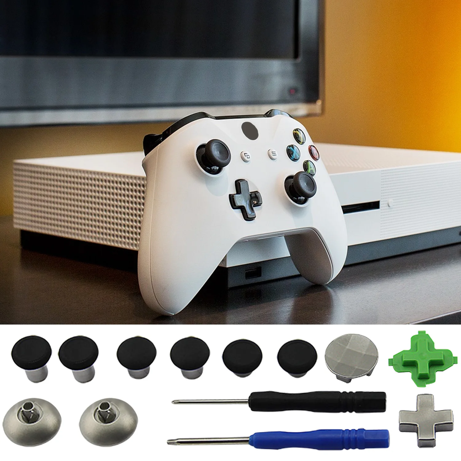 Bevigac 11 шт. Замена Стик ручки крышки D pad комплект ж/хранения чехол для Xbox One S Elite