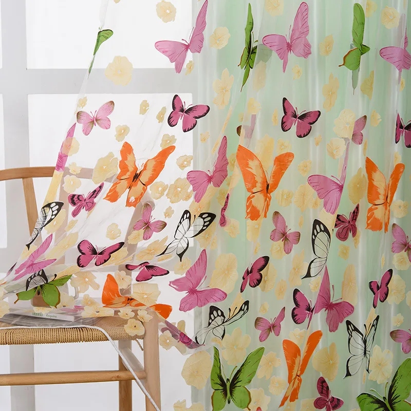 

Home textile offset printing wash big butterfly window screen curtain, Rome,rolling, vertical curtain, drilled curtain