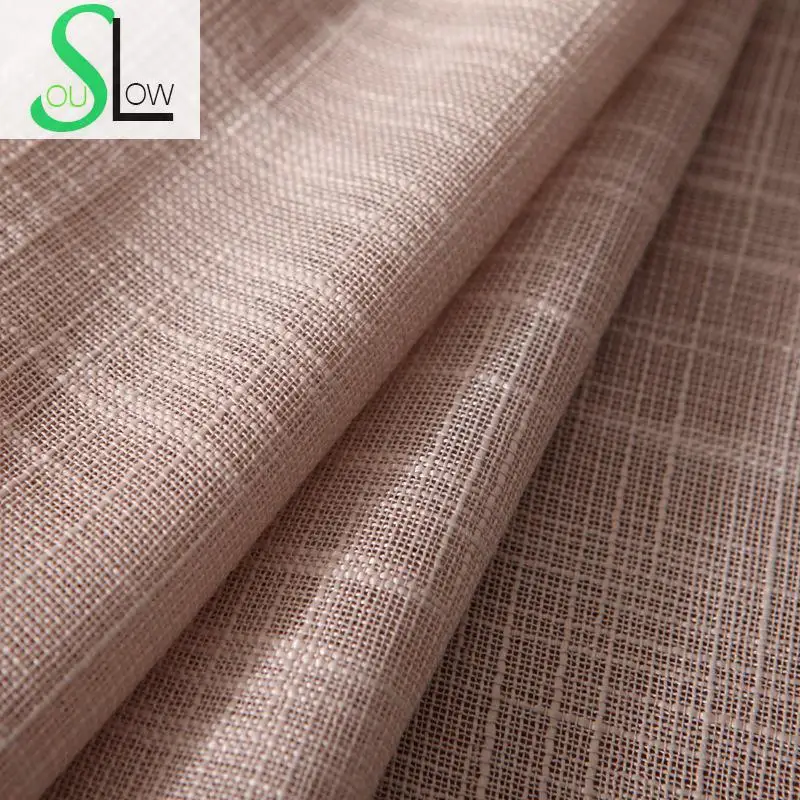 Плотные Занавески Slow Soul белые коричневые темно синие в японском стиле однотонные