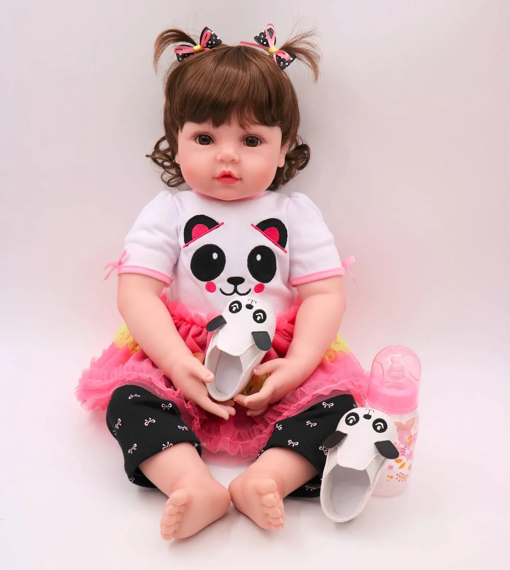 

bebe girl reborn doll 60cm big size Baby Dolls 3/4 Silicone Boneca Reborn Brinquedos children's day gifts toys bed time plamates