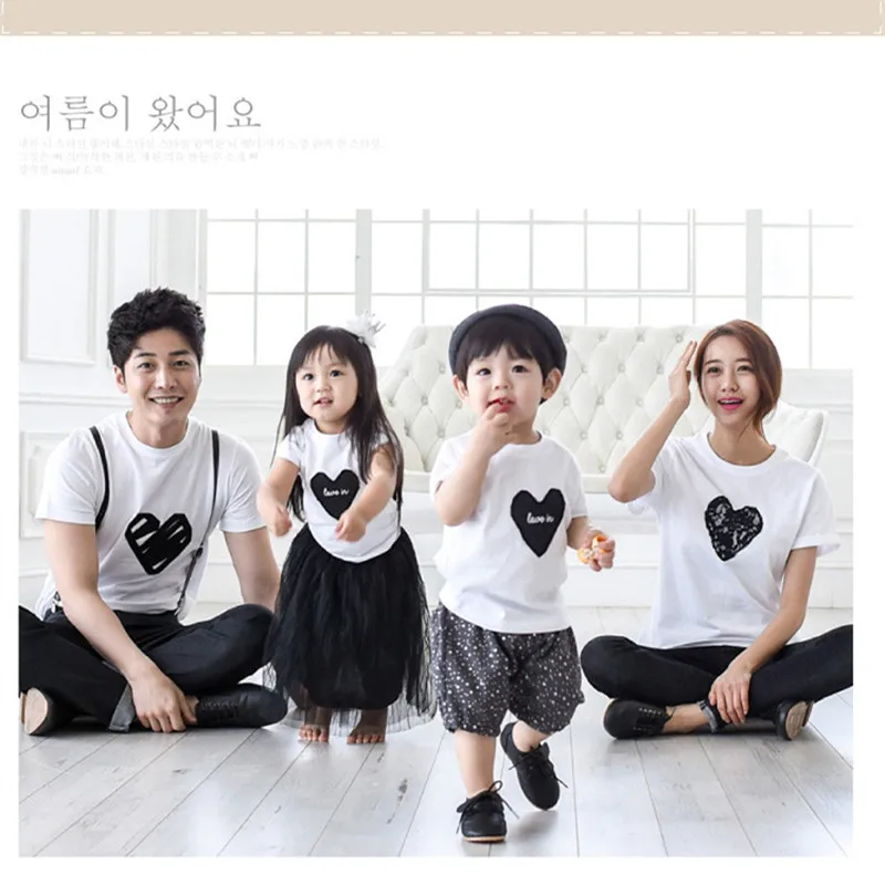 2019 Одинаковая одежда для семьи футболки из чистого хлопка мамы отца ребенка