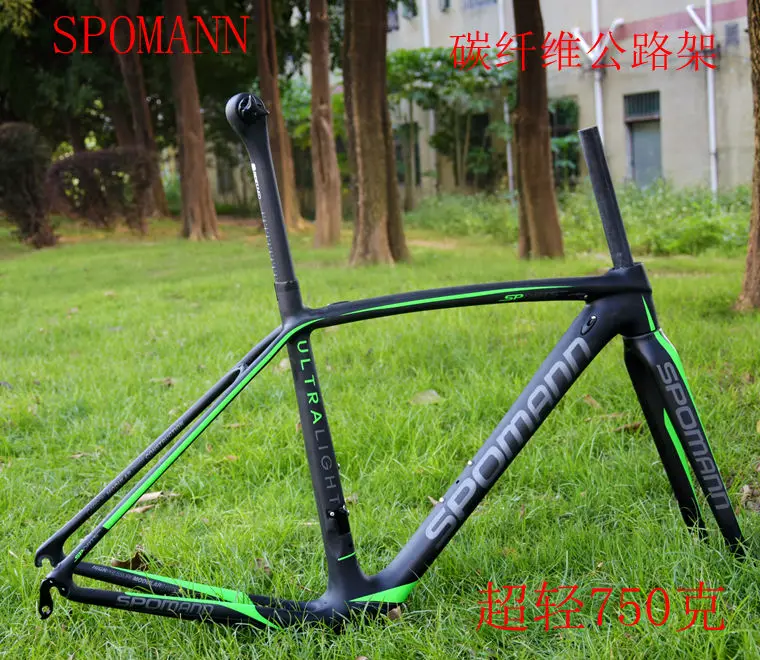 Newest lightest SPOMANN красный зеленый 700C Дорожный велосипед матовая UD полный углеродного