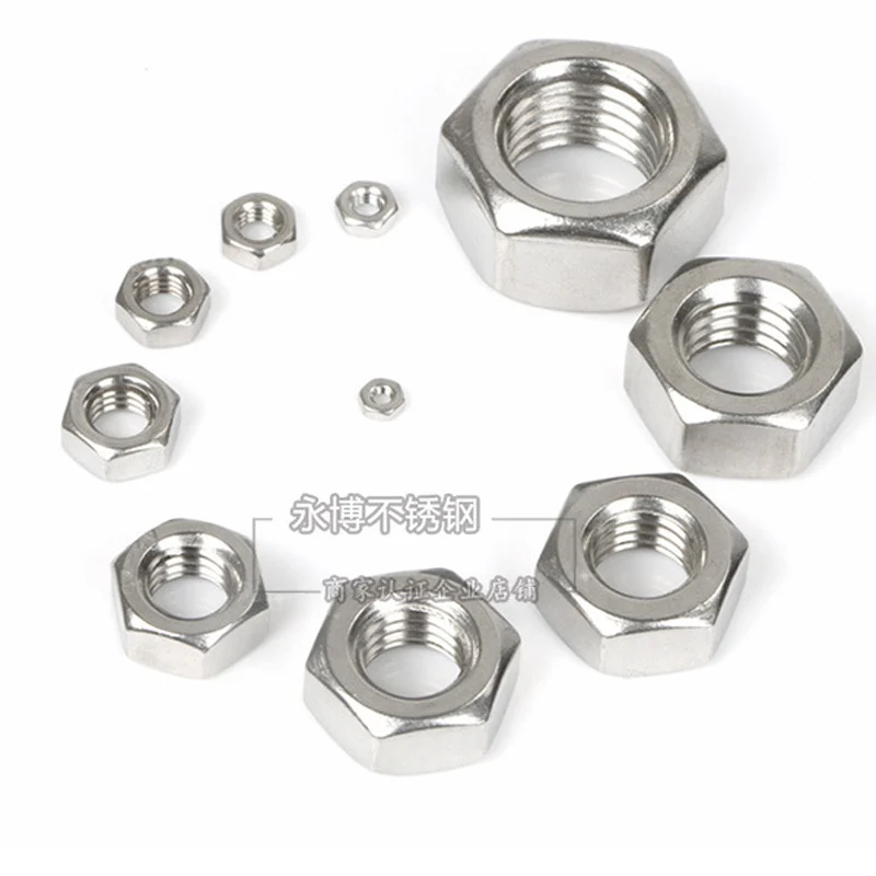 

50PCS-M10/M12/M14/M16, DIN934 A2-70 304 Stainless Steel Six Angle Nut / Screw Cap, Free Delivery