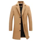 Модная мужская осенне-зимняя деловая однотонная длинная куртка приталенная однобортная куртка ветрозащитная верхняя одежда 5XL 9 цветов s