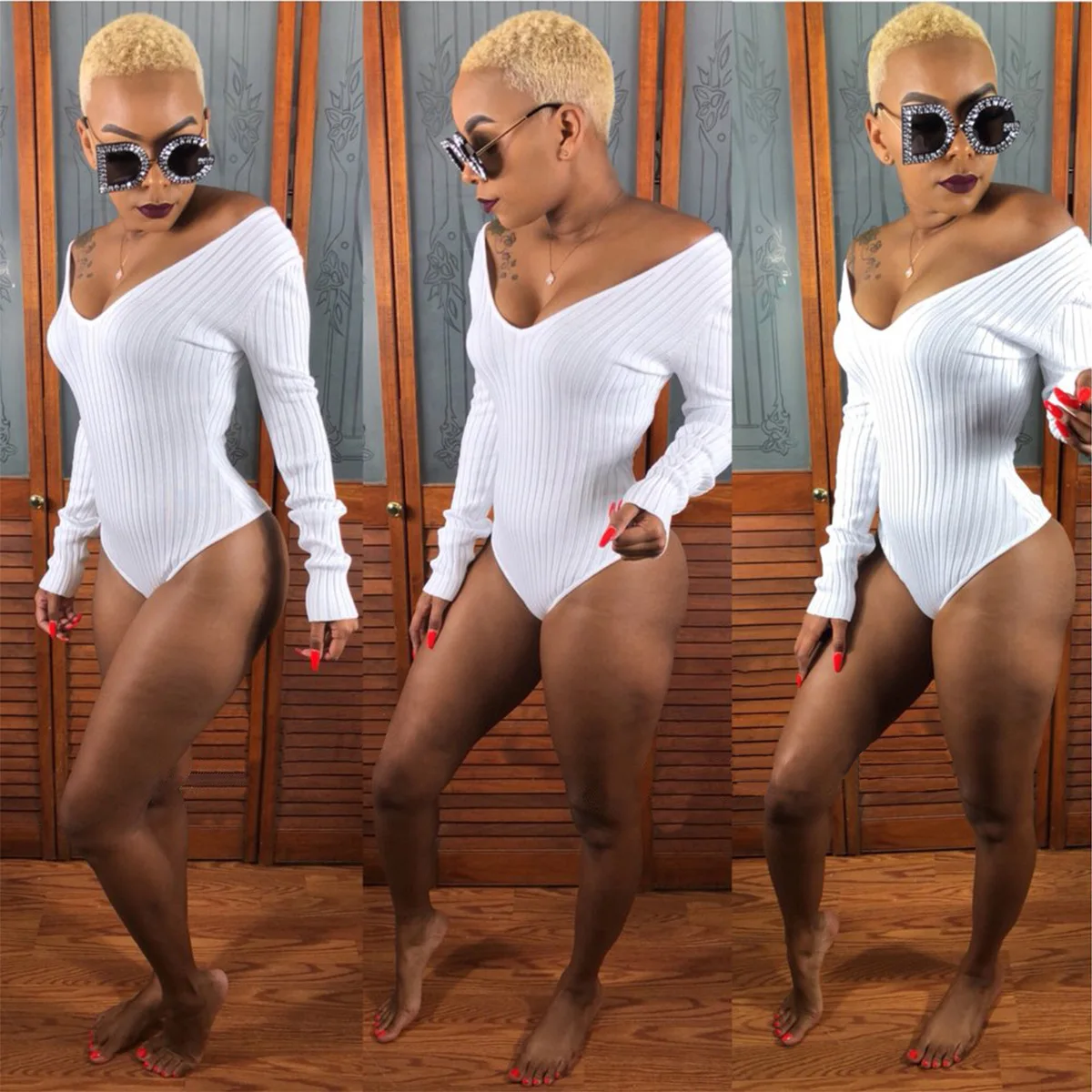 Женское боди с длинными рукавами|Комбинезоны c шортами| |