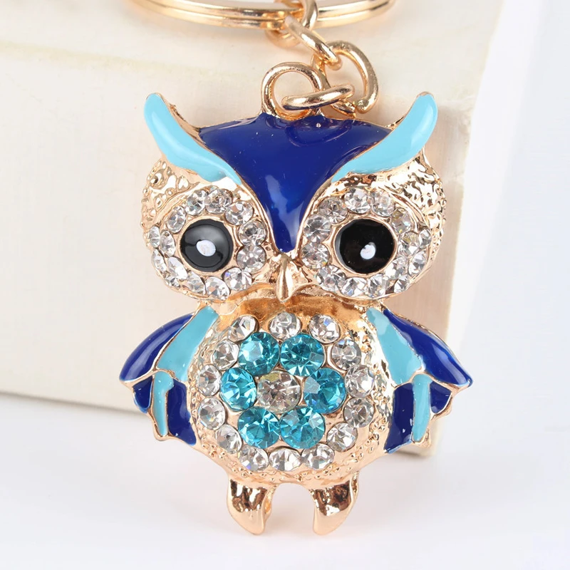 Женские брелоки с кристаллами в виде милой совы женские Цветочные Стразы кошелек