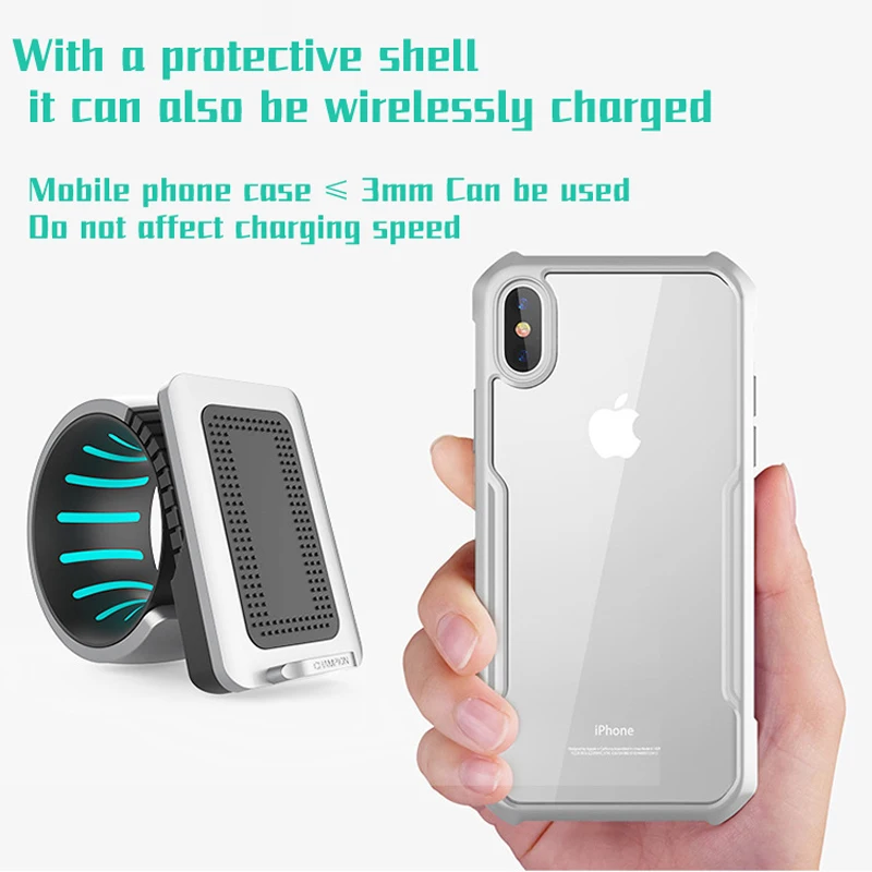 Настольный светодиодный Qi Беспроводное зарядное устройство для iPhone X XR 11 Pro XS Max 8 быстрая настольная Беспроводная Подставка для зарядки держатель для samsung S9+ S8 Note9